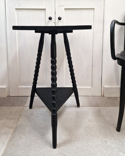 Vintage Ebonised Bobbin Leg Side Table