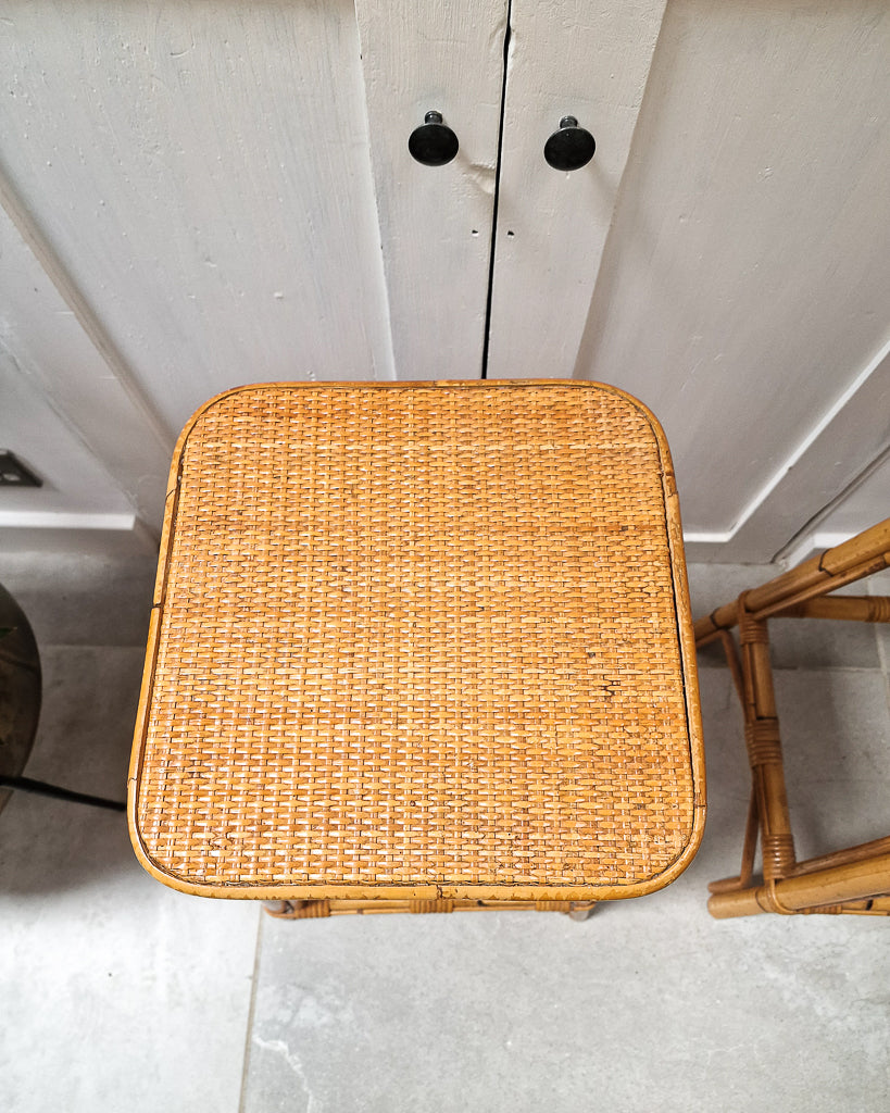 Vintage Bamboo Bar / Kitchen Stools (Pair)