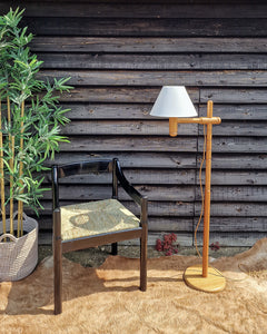 Mid Century Swedish Standard Floor Lamp inc. Shade Solbackens Svarveri