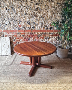 Mid Century Round Teak Large Coffee Table Drylund