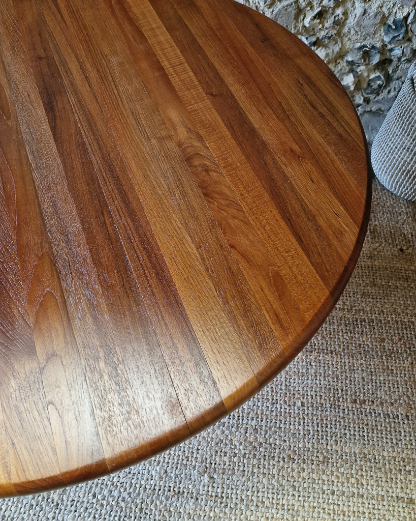 Mid Century Round Teak Large Coffee Table Drylund