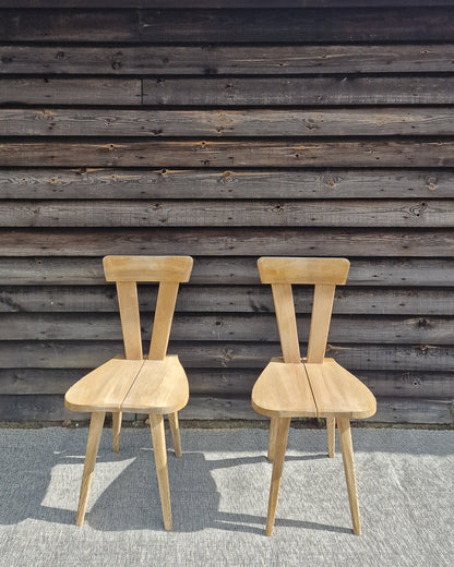 Wladyslaw Wincze Brutalist Bleached Teak Zydel Dining Chairs