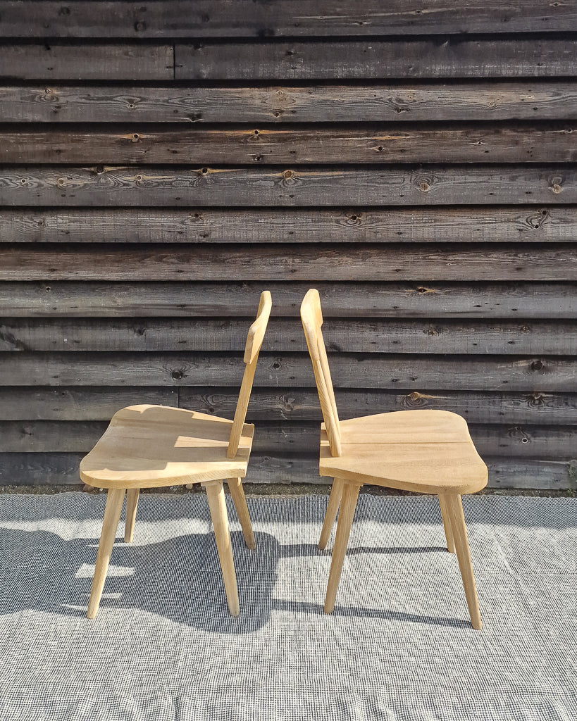 Wladyslaw Wincze Brutalist Bleached Teak Zydel Dining Chairs