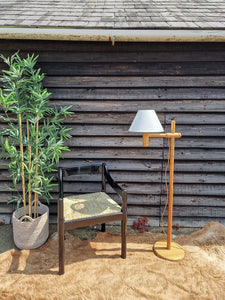 Mid Century Swedish Standard Floor Lamp inc. Shade Solbackens Svarveri