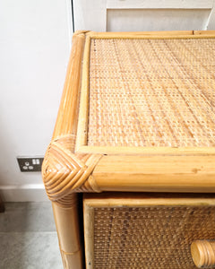 Vintage Bamboo & Rattan Chest of Drawers