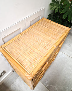 Vintage Bamboo & Rattan Chest of Drawers