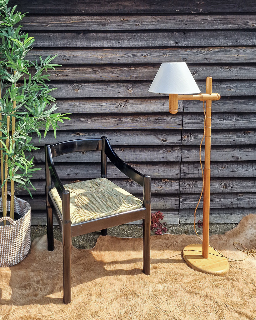 Mid Century Swedish Standard Floor Lamp inc. Shade Solbackens Svarveri