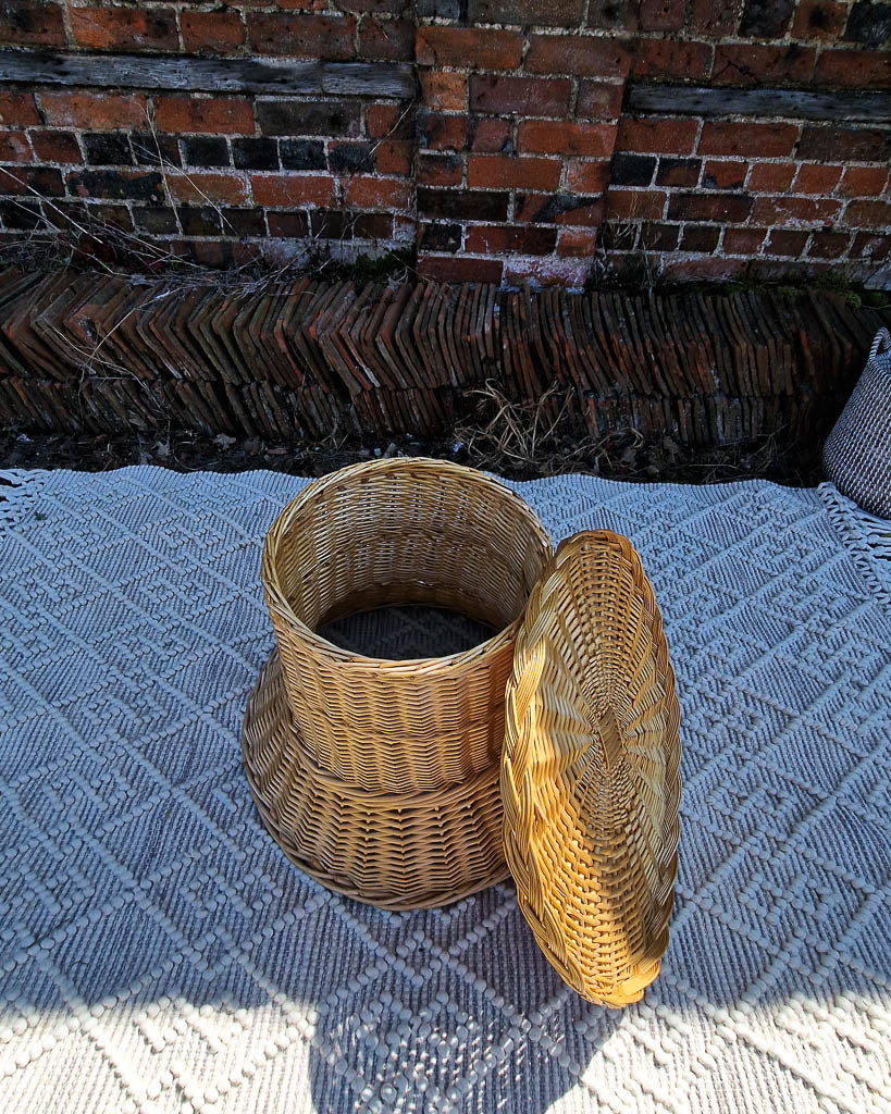 Mid Century Boho Wicker Set (2 Chairs & Table)