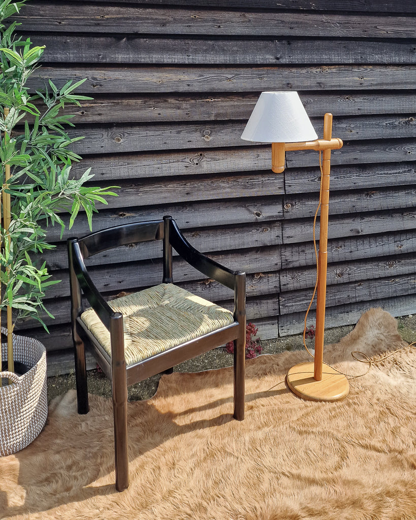 Mid Century Swedish Standard Floor Lamp inc. Shade Solbackens Svarveri