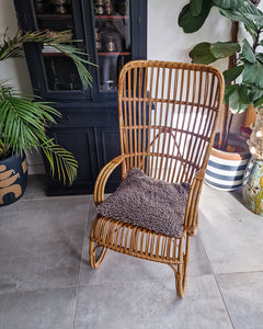 Vintage High Back Bamboo Accent Chair