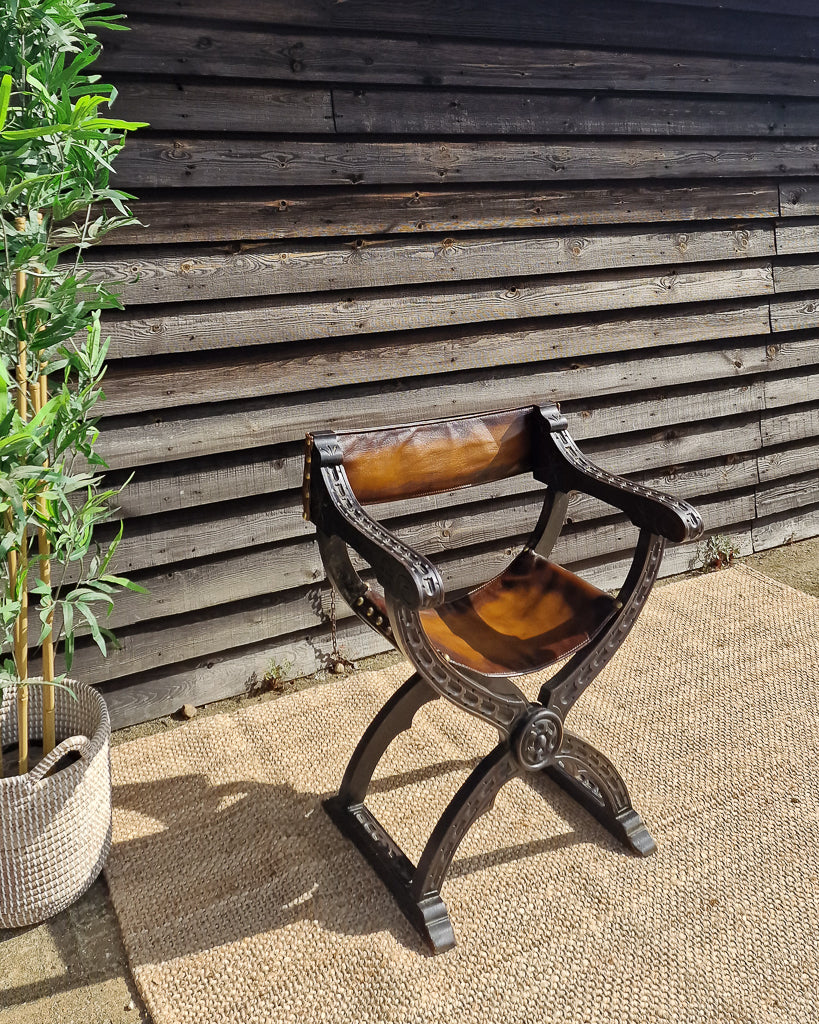 20th Century Ebonised Spanish Carved Savonarola
