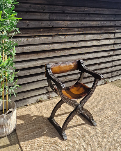 20th Century Ebonised Spanish Carved Savonarola