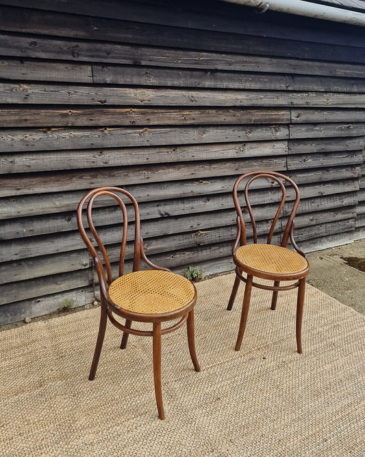 Thonet No.18 Bentwood & Cane Chairs (Pair)