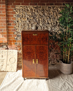 Art Deco Burr Wood Cocktail Cabinet