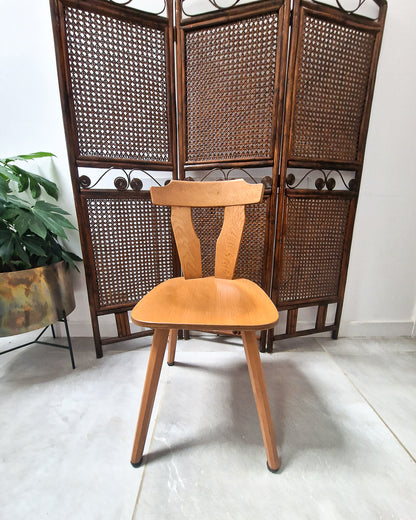 Brutalist Oak Dining Chairs (Pair)