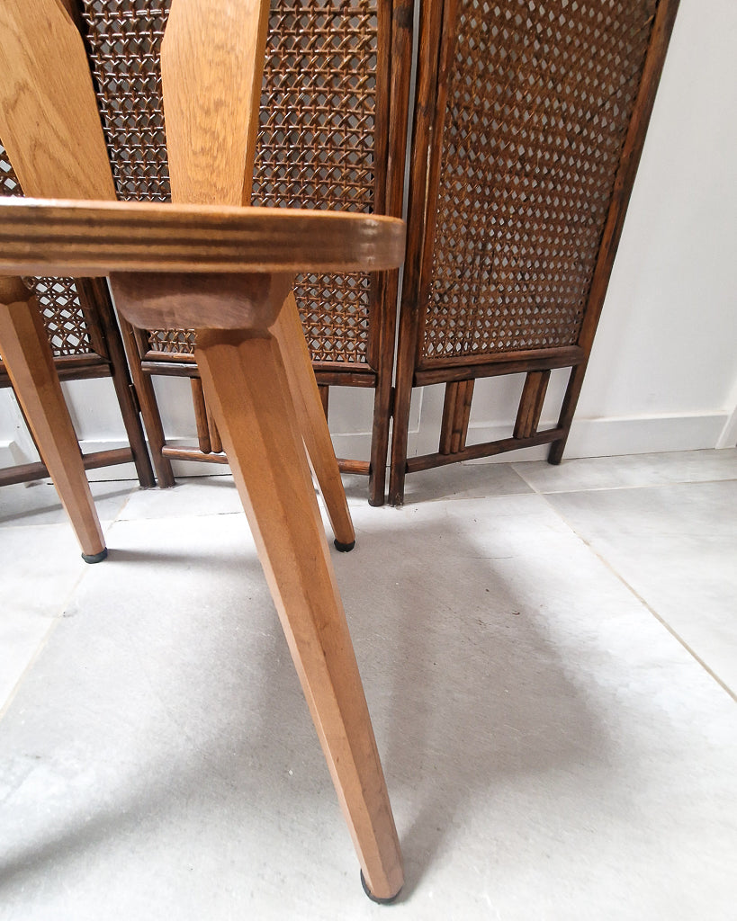 Brutalist Oak Dining Chairs (Pair)