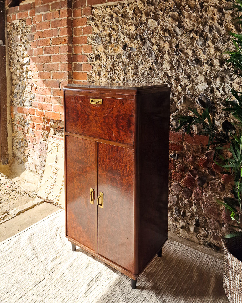 Art Deco Burr Wood Cocktail Cabinet
