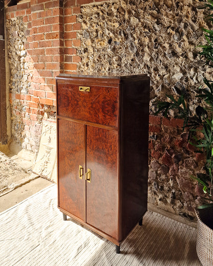 Art Deco Burr Wood Cocktail Cabinet