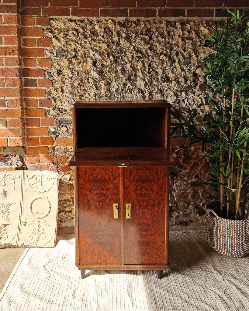 Art Deco Burr Wood Cocktail Cabinet