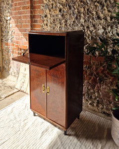 Art Deco Burr Wood Cocktail Cabinet