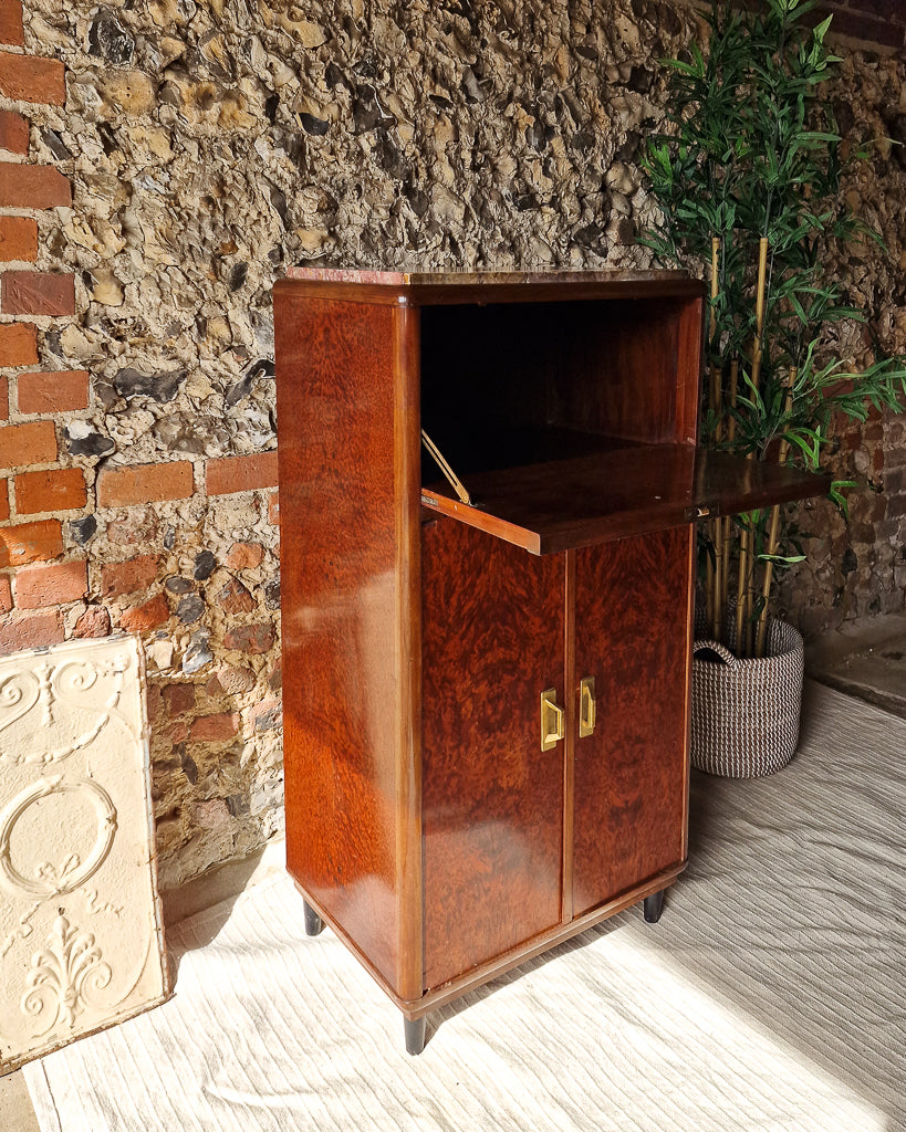 Art Deco Burr Wood Cocktail Cabinet