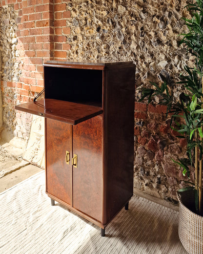 Art Deco Burr Wood Cocktail Cabinet