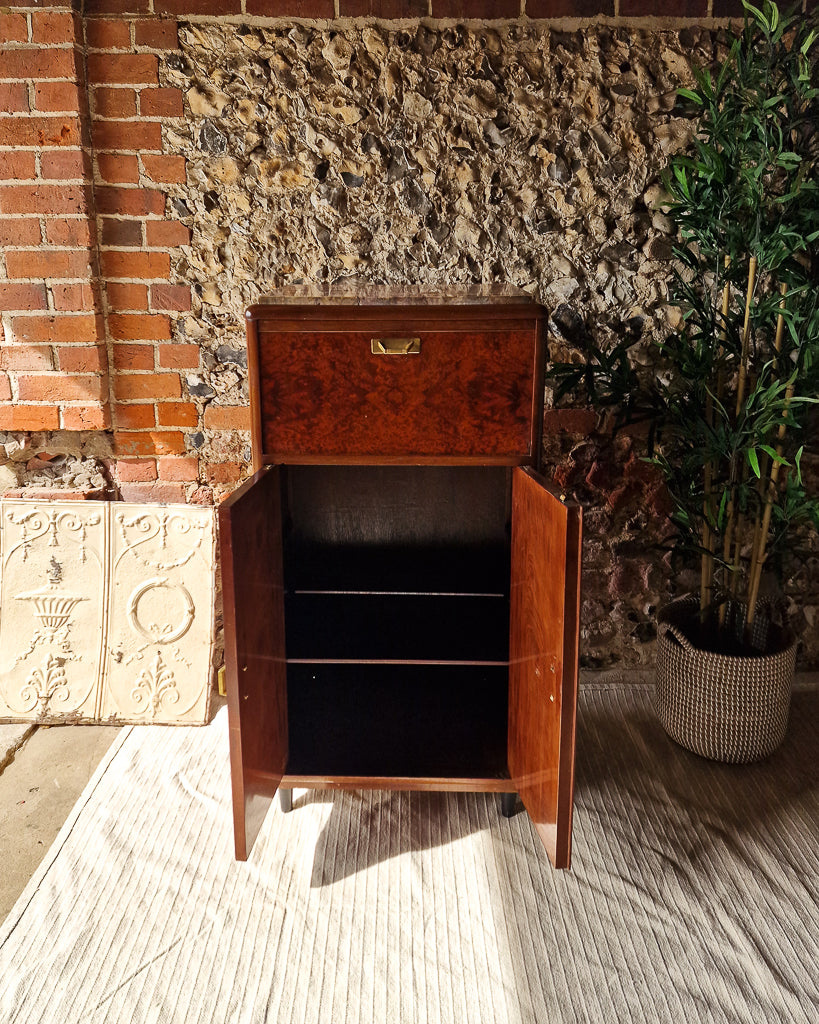 Art Deco Burr Wood Cocktail Cabinet