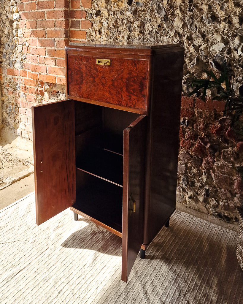 Art Deco Burr Wood Cocktail Cabinet