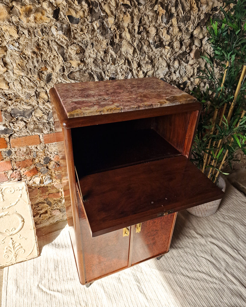 Art Deco Burr Wood Cocktail Cabinet