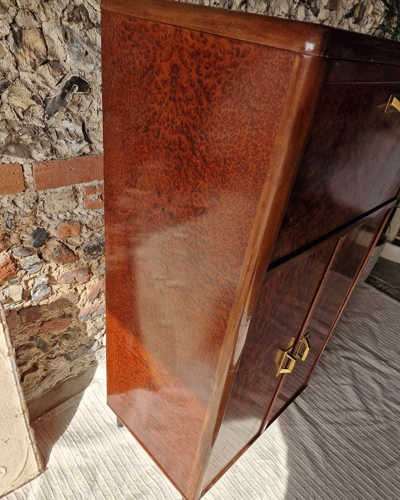 Art Deco Burr Wood Cocktail Cabinet