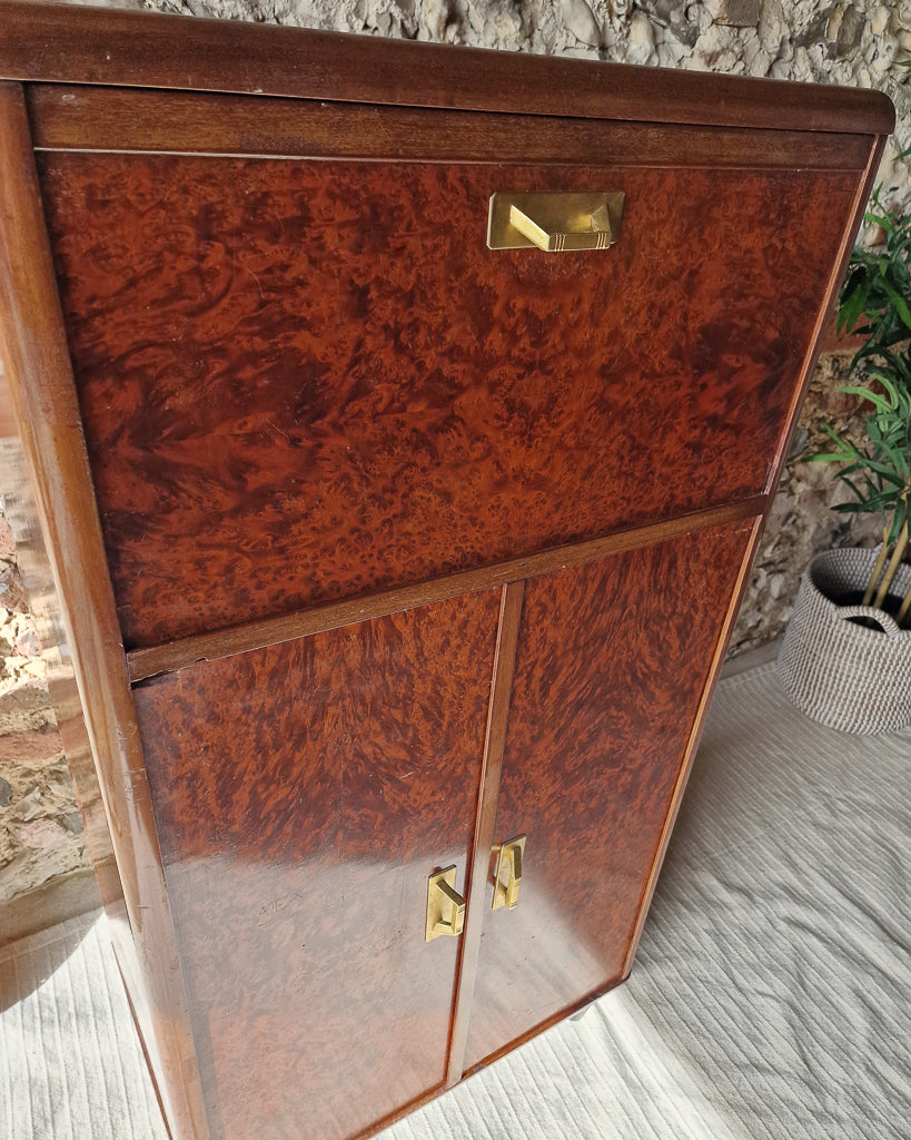 Art Deco Burr Wood Cocktail Cabinet