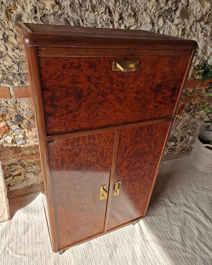 Art Deco Burr Wood Cocktail Cabinet