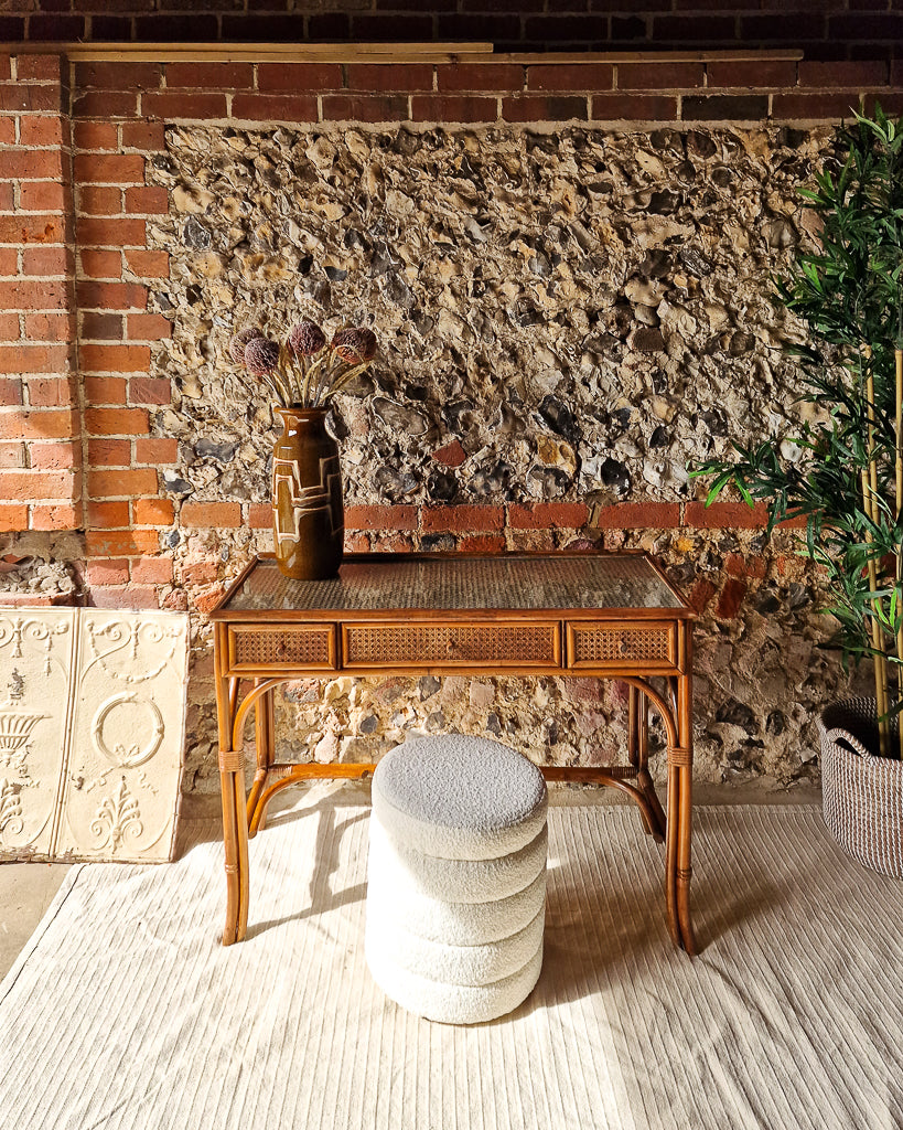 Mid Century Rattan & Cane Bamboo Dressing Table