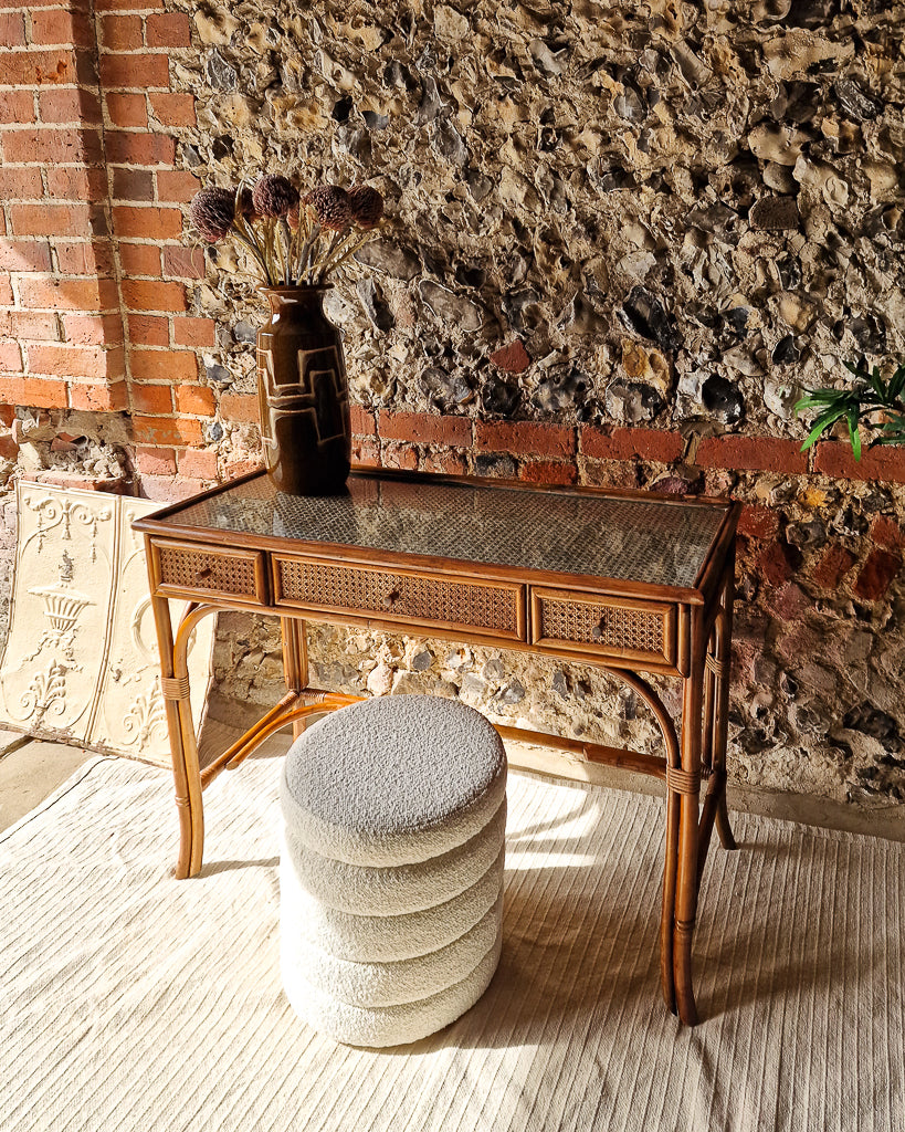 Mid Century Rattan & Cane Bamboo Dressing Table