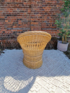 Mid Century Boho Wicker Set (2 Chairs & Table)