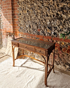 Mid Century Rattan & Cane Bamboo Dressing Table