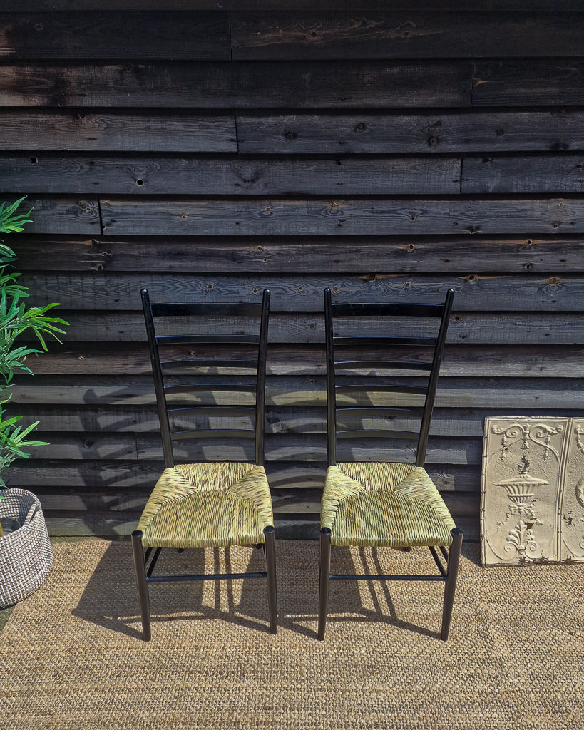 Mid Century Ebonised Ladder Back Dining Chairs (x6) Karl Axel Adolfsson
