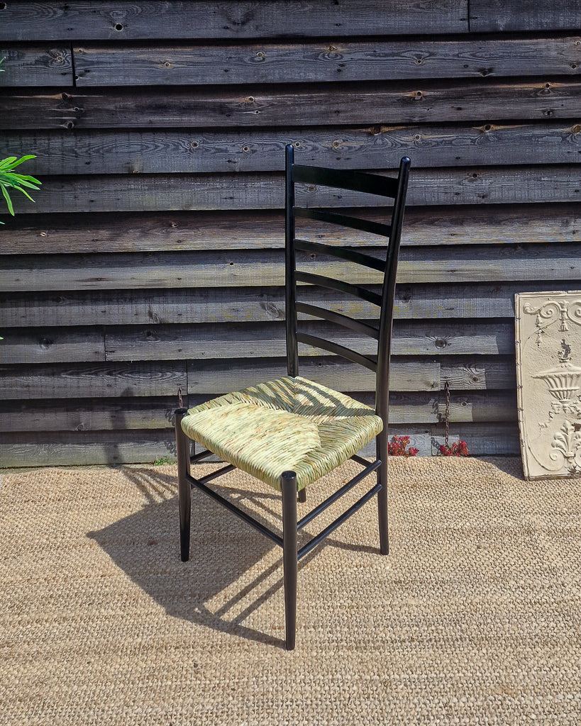 Mid Century Ebonised Ladder Back Dining Chairs (x6) Karl Axel Adolfsson