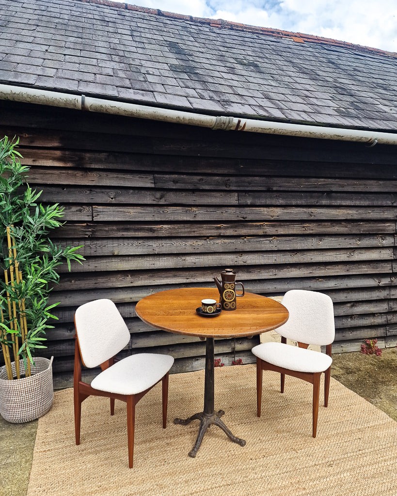 Victorian Cast Iron & Oak Small Round Occasional Table