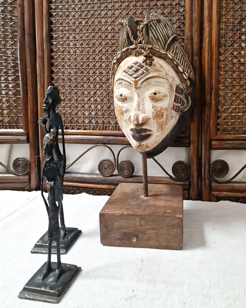African Brutalist Figure Statue (Pair)