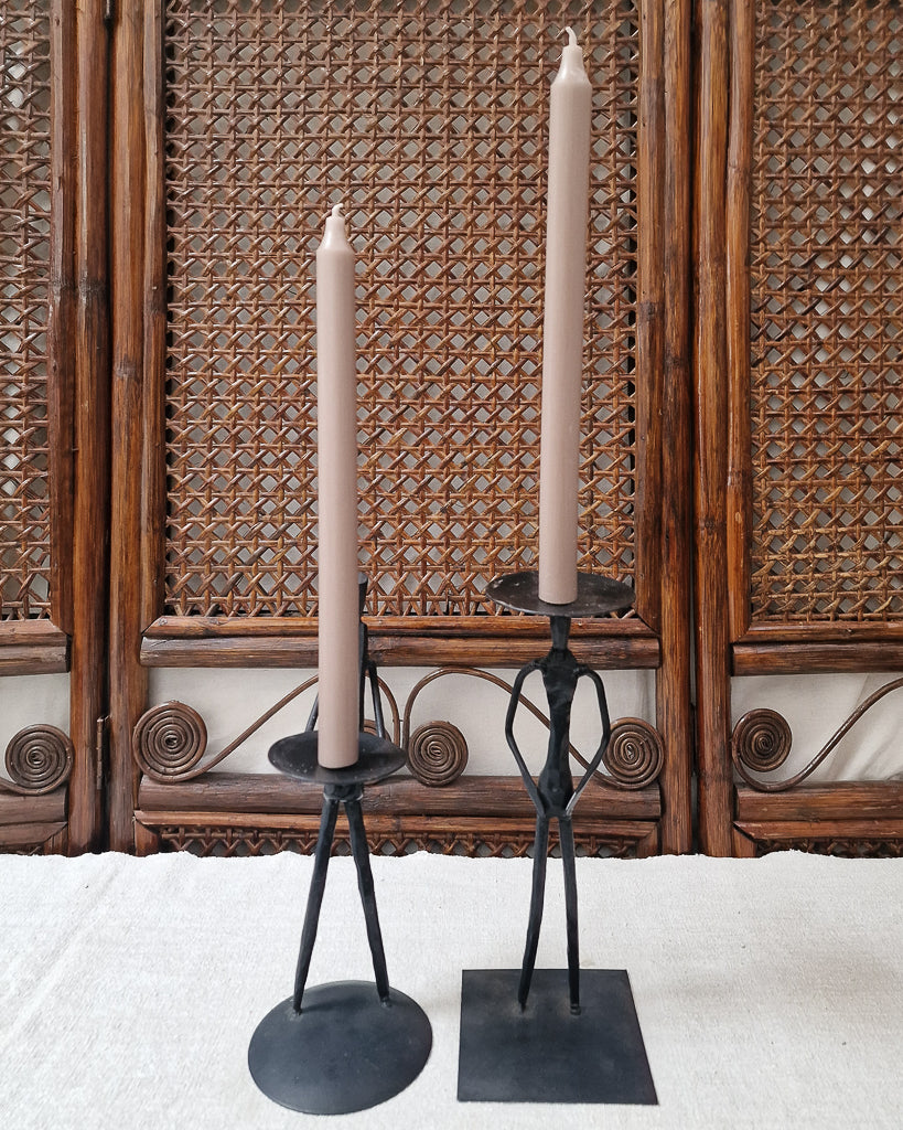 African Brutalist Candle Sticks / Holders (Pair)