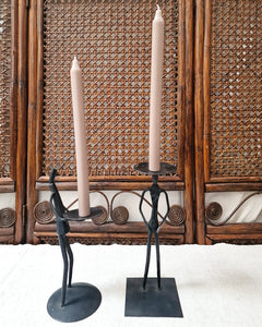 African Brutalist Candle Sticks / Holders (Pair)