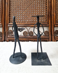 African Brutalist Candle Sticks / Holders (Pair)
