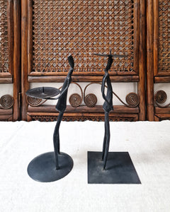 African Brutalist Candle Sticks / Holders (Pair)
