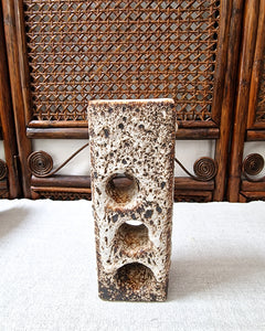 Mid Century Brutalist German Studio Pottery Fat Lava Vase