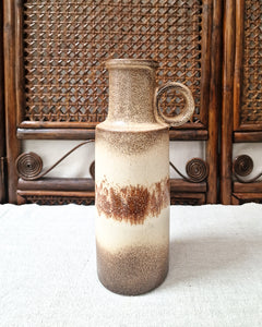 Mid Century Brutalist German Studio Pottery Fat Lava Vase