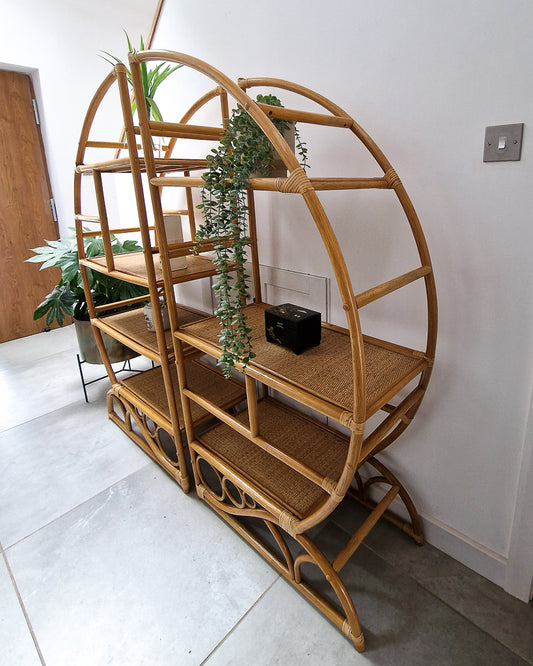 Vintage Bamboo Bookcase / Room Divider