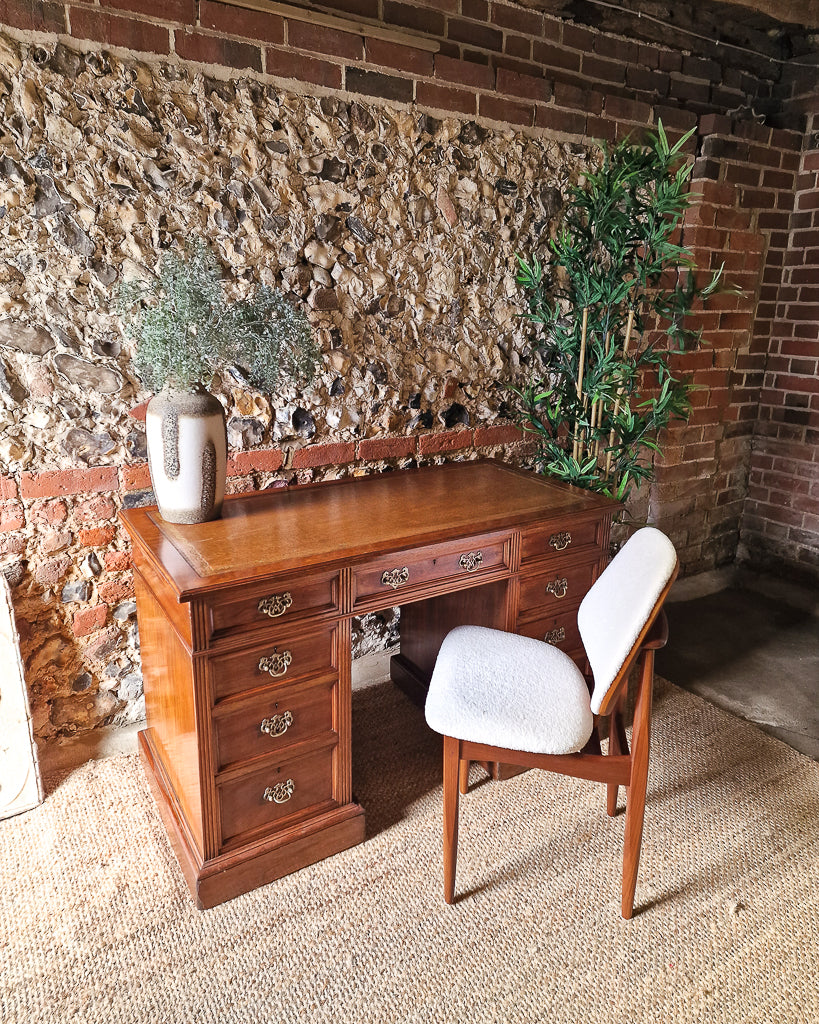 Antique Victorian Walnut Pedestal Desk (Twin)