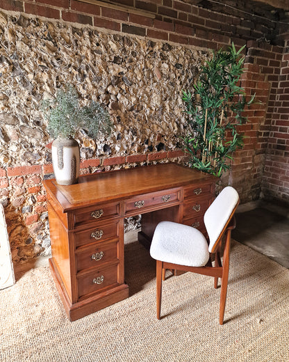 Antique Victorian Walnut Pedestal Desk (Twin)