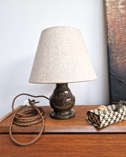 Mid Century Cornish Serpentine Stone Small Table Lamp